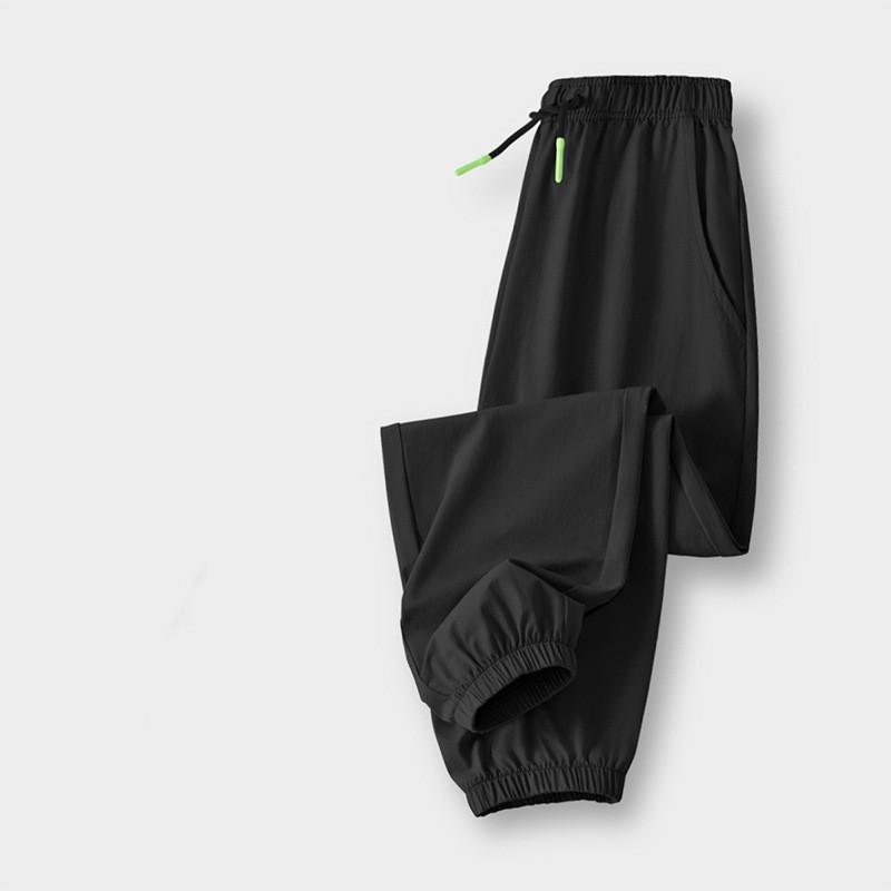 Boys Lightweight Ice-Silk Mosquito-Repellent Summer Pants: Large & Extra-Large Sizes, Sporty Drape, Quick-Dry Long Pants 120 чёрный