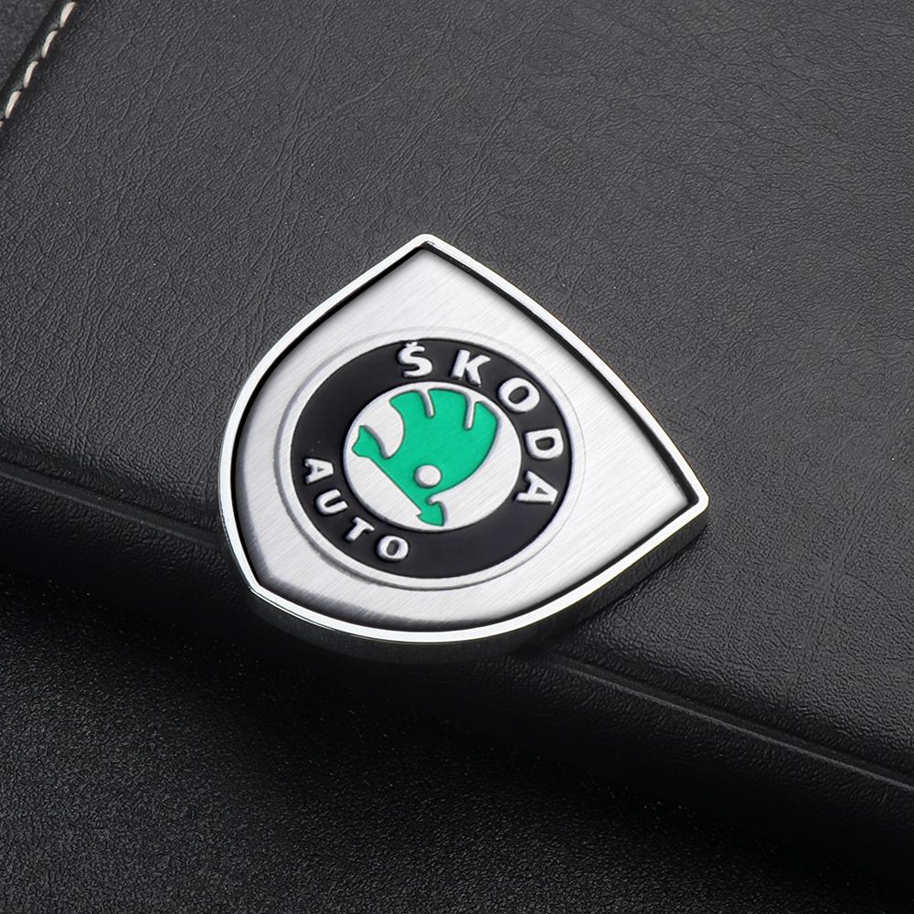Car Styling 3D Meta Auto Door Shield Emblem Car Body Badge Sticker for Skoda Octavia MK2 MK1 2 3 A5 A7 A8 Fabia Karoq Superb Rapid Kamiq