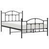 Metal Bed Frame with Headboard and Footboard Black 107x203 cm