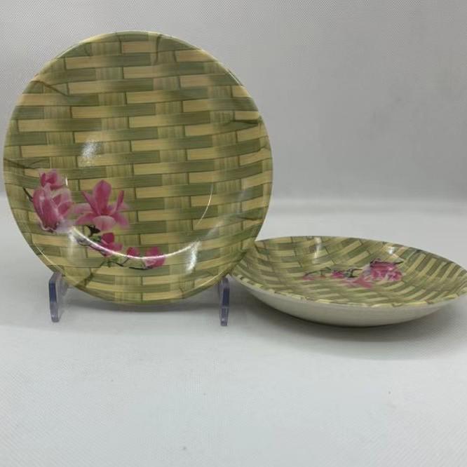 6-Inch Round Melamine Imitation Porcelain Fruit Plate Diameter 14.8cm
