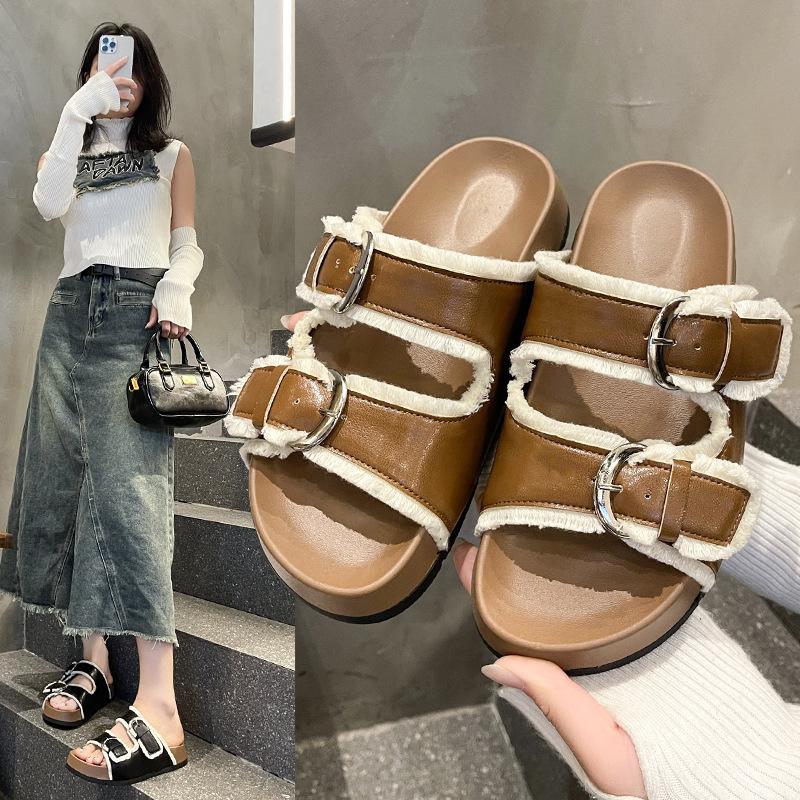

Spring new square head, wedge heel, high heel temperament, thin, fashionable, sexy and beautiful, open-toed women s drag 35