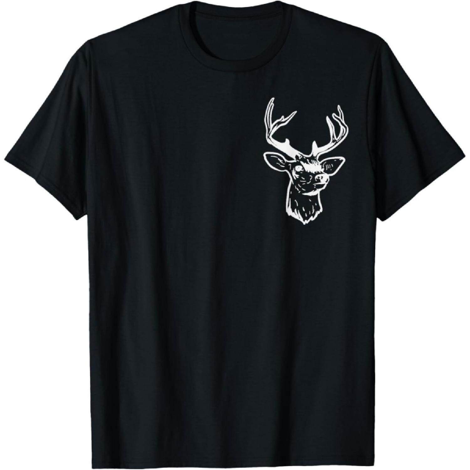 Карманная футболка с головой оленя, лося, самца, охоты с луком, стрельбы из лука, подарок для охотника S чёрный