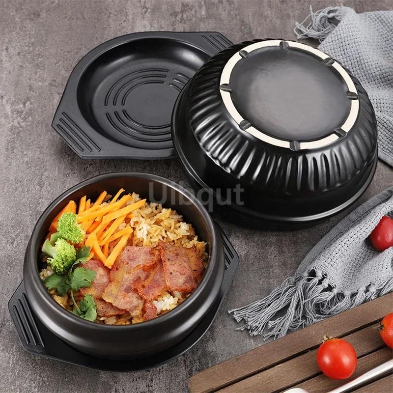 Korean Stone Pot Mixed Rice Stone Pot Korean Cuisine Casserole High Temperature Potted Rice Tableware Pots for Cooking Soup Pot