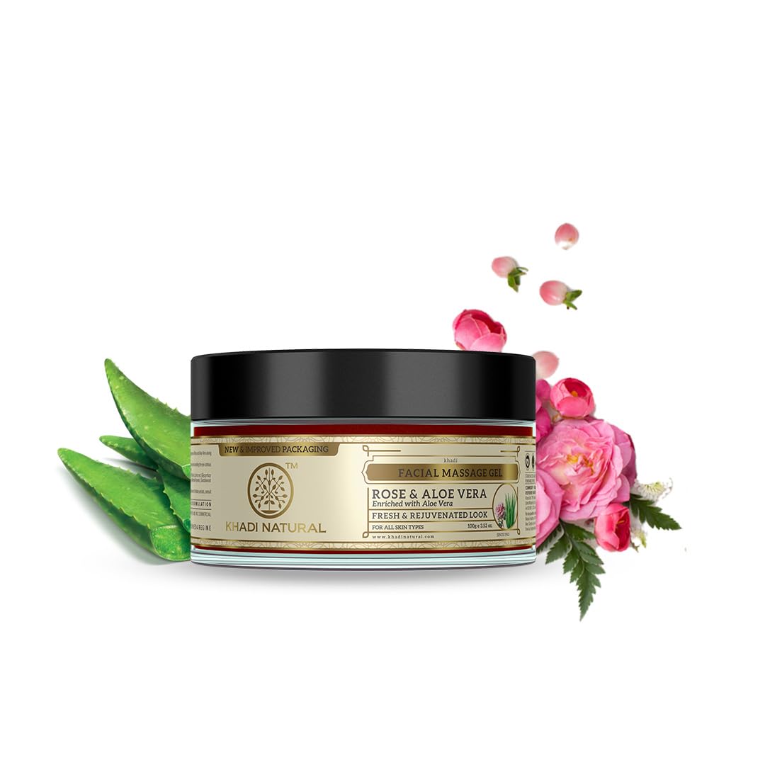 

Khadi Natural Rose and Aloevera Face Massage Gel, 100g X Pack of 2