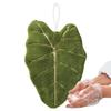 Hand Towels  Leaf Absorbent Hand Towel Plant Pattern Hanging Towel Kitchen Bathroom Handkerchief Cleaning Cloth Hanging Towel
