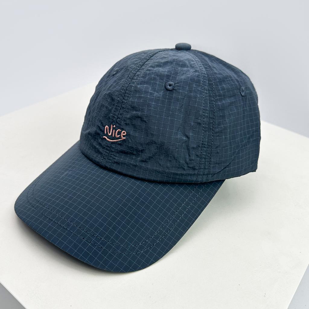 New Unisex Embroidered Nice Letters Simple Baseball Hats Breathable Quick Drying Sunshade Peaked Caps Versatile Small Lattice