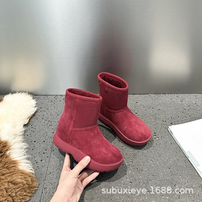 Snow boots women's winter velvet thickened waterproof sub-zero thick-soled casual short boots tide