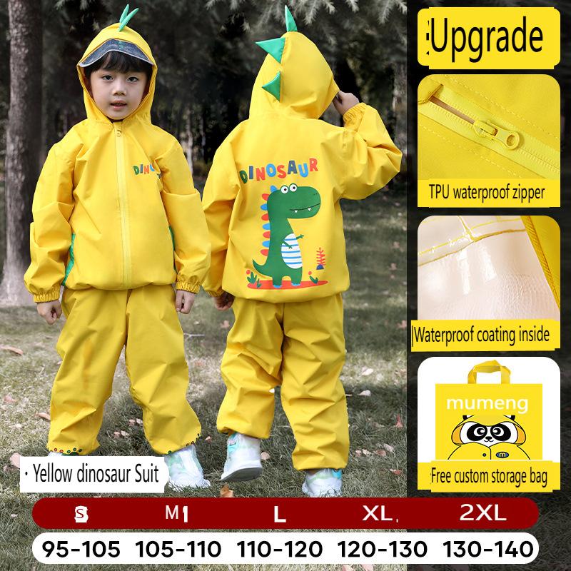 Children s Waterproof Raincoat Set Cartoon Unisex Baby Kindergarten Elementary School Separated Rain Poncho S