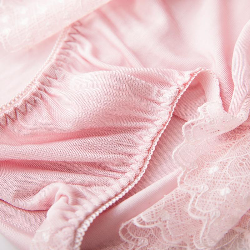1 Pc Low Waist Sexy Lace Triangle Briefs Silky Smooth and High Elasticity Silk Home Underwear Briefs
