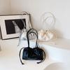 Stylish Sweet Shoulder Bag with Interior Compartments Soft PU Leather Zipper Handbag for Women