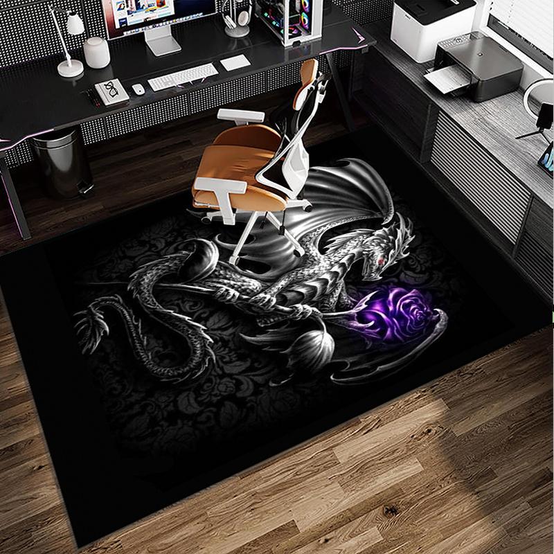 Mythical Dragon Flight Office Rug Chair Mat, Entryway Carpet, Suitable for Front Door, Bedroom, Living Room, Desk, Holiday Gift