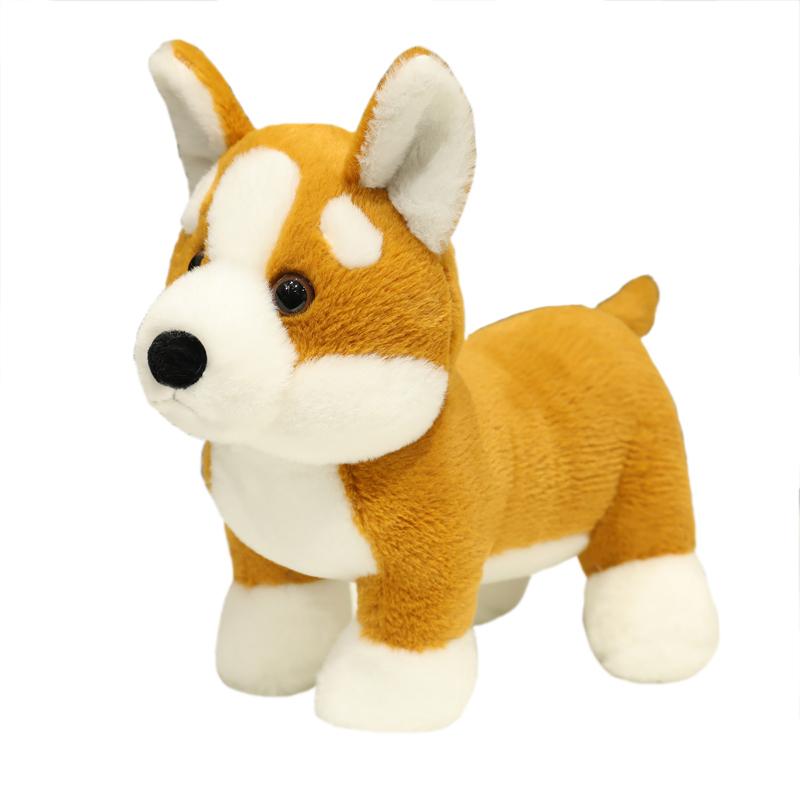 Hot Wholesale Holiday Gifts 28cm Standing Corgi Plush Toy Stuffed Hand Doll Cartoon Cute Pillow Home Decor Kids Birthday Gift