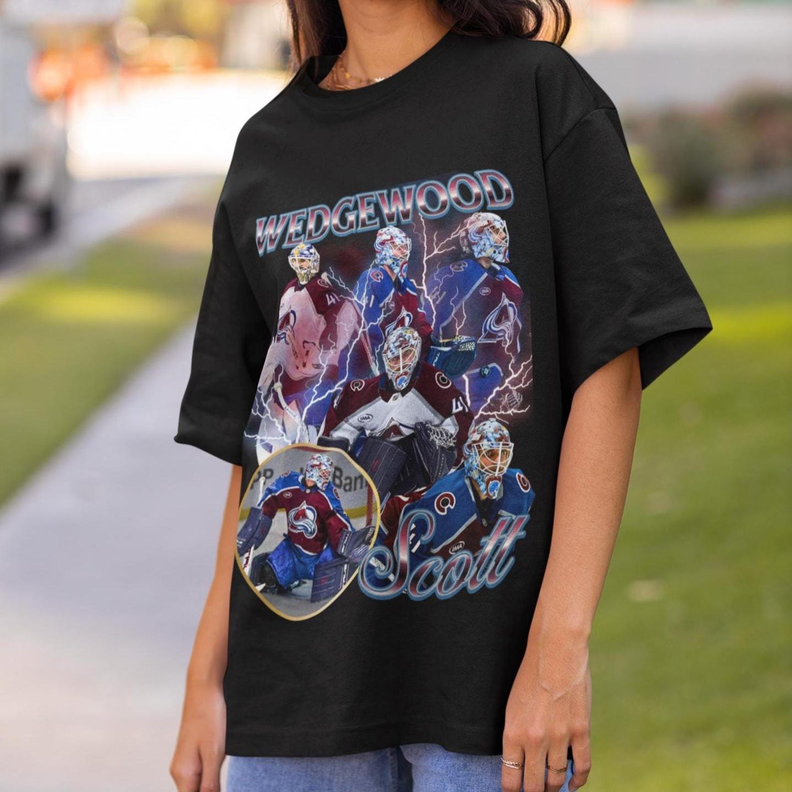 Scott Wedgewood Avs Shirt Vintage 90s Colorado Avalanche NHL Hockey Design Retro Bootleg Gift Classic Tee Unisex T-Shirt Limited Edition Nhl 2XL