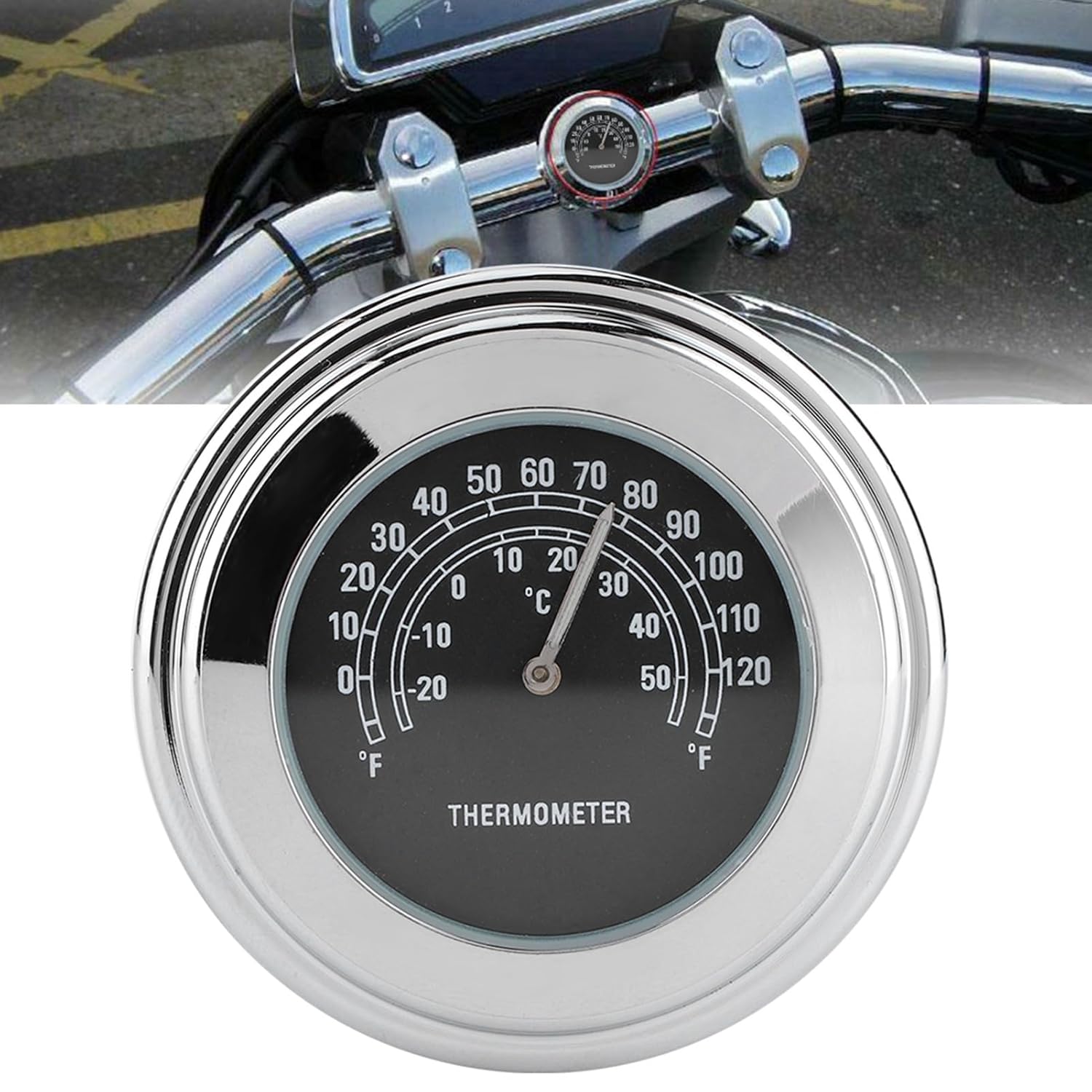 for Motorcycle Handlebar Motor Temperature Gauge dial Temp Motorbike accessoryhandlebar for Motorcycle Motorcycle Temperature Gauge Motorcycle