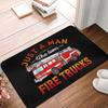 A Firefighter And The Flame Of His Life Live Here Doormat Anti-Slip Entrance Kitchen Door Floor Mat  Toilet Rug Carpet Footpad