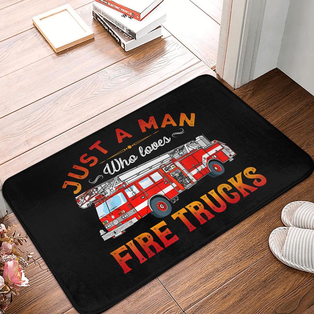 A Firefighter And The Flame Of His Life Live Here Doormat Anti-Slip Entrance Kitchen Door Floor Mat Toilet Rug Carpet Footpad