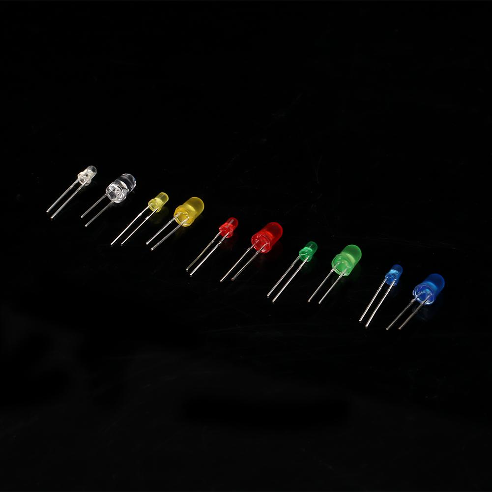 350PCS 3mm & 5mm Assorted Color LED Light Emitting Diode Assortment Kit