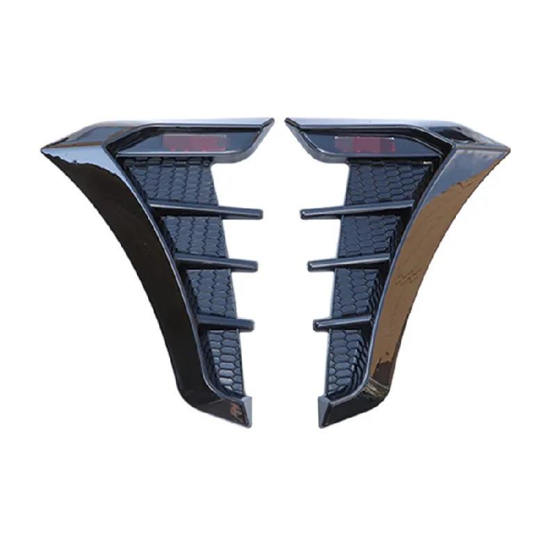 Universal Gloss Black Car Fender Side Intake Air Wing Grille Vent Cover Trim 2x