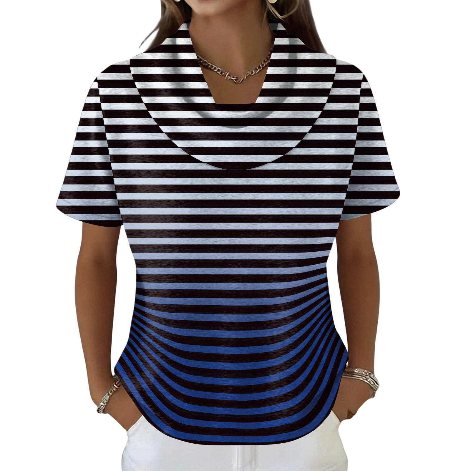 

Женский повседневный и модный свитер с принтом, с короткими рукавами и круглым вырезом XXL