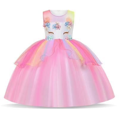 Summer Dress For Girls Children Carnical Birthday Party Unicorn Princess Dresses Flower Girls Wedding Dress Kids Vestidos 3-12Y