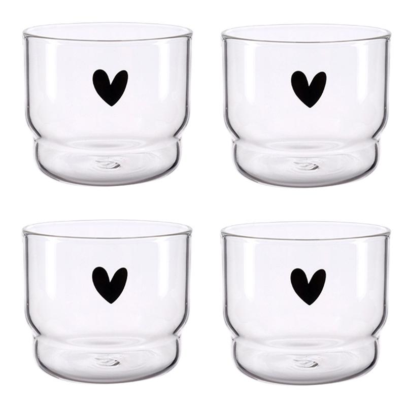 Sada 4 ks Skleněný pohár na pěnu, Pohár na pudink, Miska na dezertní dort, Pohár na želé, jogurt, pěnu, Pečicí pohár, Žáruvzdorný pohár na kávu, mléko