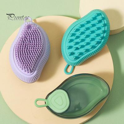 2 Adet Pet Bakım Banyo Fırçası Sabun Şampuan Dispenseri Yumuşak Silikon Kıl Temizler Masaj Fırçası Uzun Kısa Saçlı Köpekler Kediler için