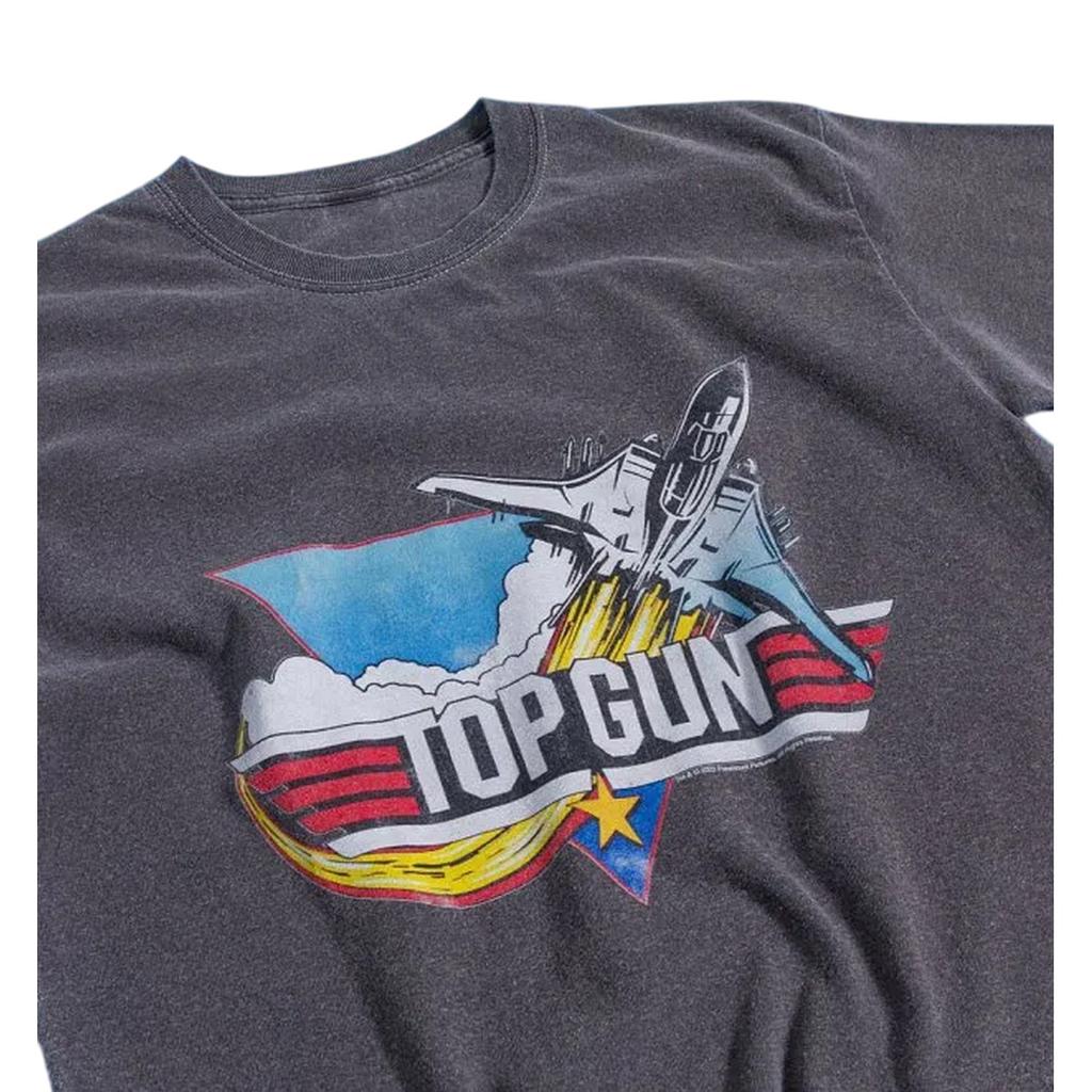 Top Gun Unisex Adult Retro Vintage Wash T-Shirt