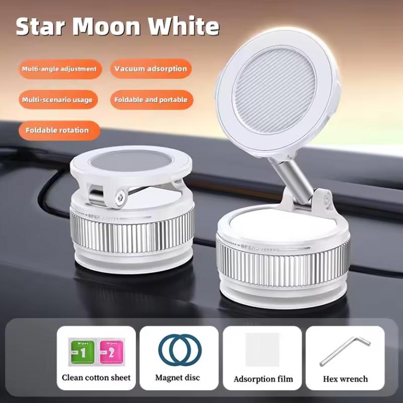 

Portable Vacuum Suction Cup Car Magnetic Mount with Folding Rotating Feature Works in Kitchen Bathroom Glass Gym Fits All Phone белый