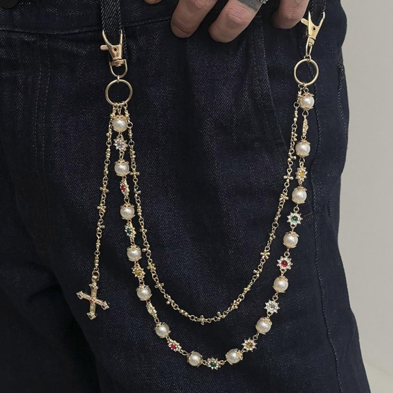Sophisticated Long Pearls Waist Chain Handmade Pearls Belt Elegant Pants Chain Women Accessory Perfect for Sweater Dress