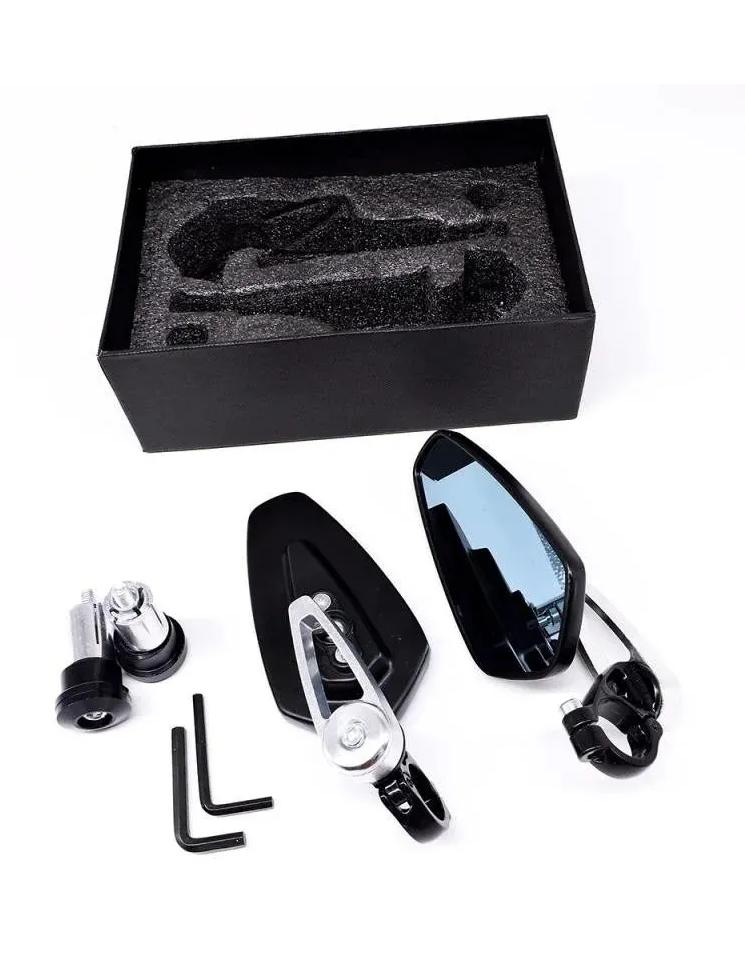 1 Pair Universal Motorcycle Aluminum Mirrors Handle Bar End for YAMAHA FZ6S FZ6N FZ6R YBR 125 MT-03 MT-25 FAZER600,2pcs.