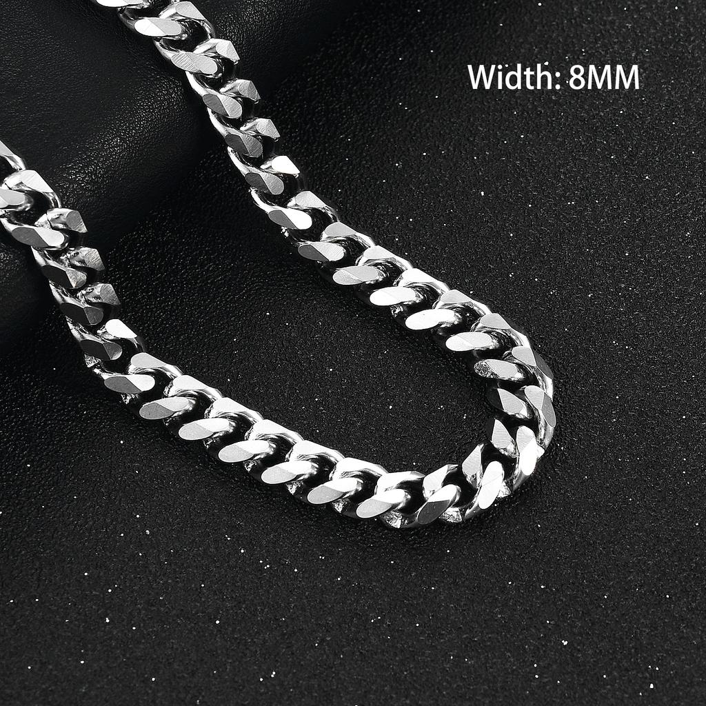 3.5/5/6/7/8/9mm Stainess Steel Link Cuban Chain Necklace for Men Women Metal Chunky Choker Sliver Punk Accessory Jewelry