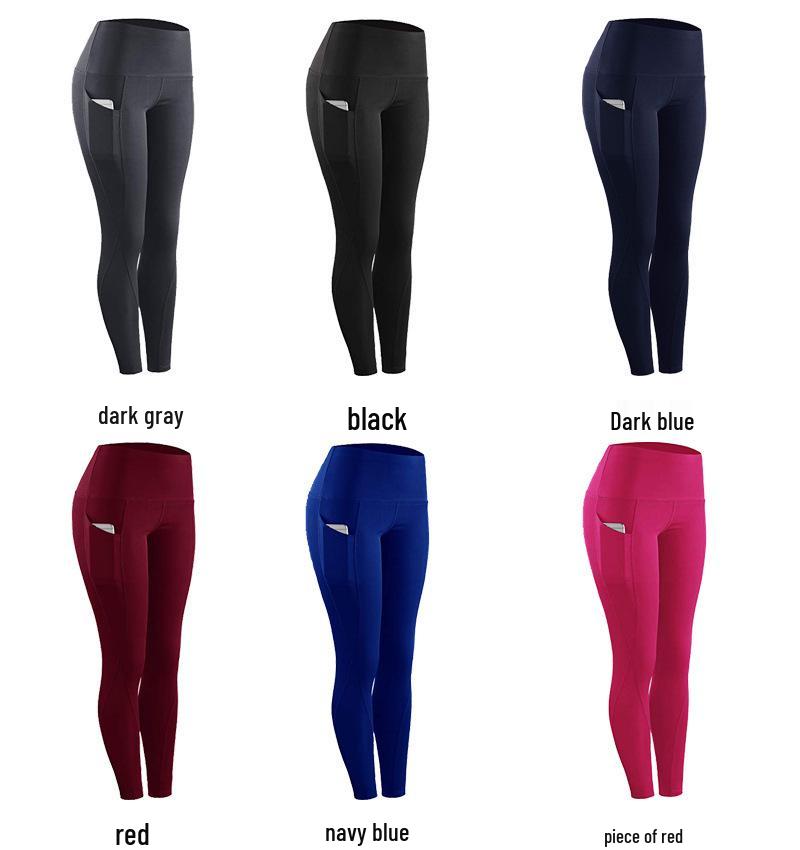 High-Waisted Yoga Pants with Side Pockets - Hip-Lifting, Slimming Sports Leggings