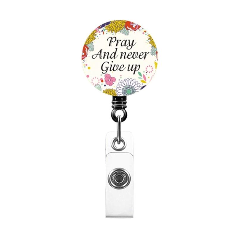 Retractable Badge Holder with Metal Clip Rotating ABS Badge Holder for Student Teacher Doctor Nurse Badge Holder