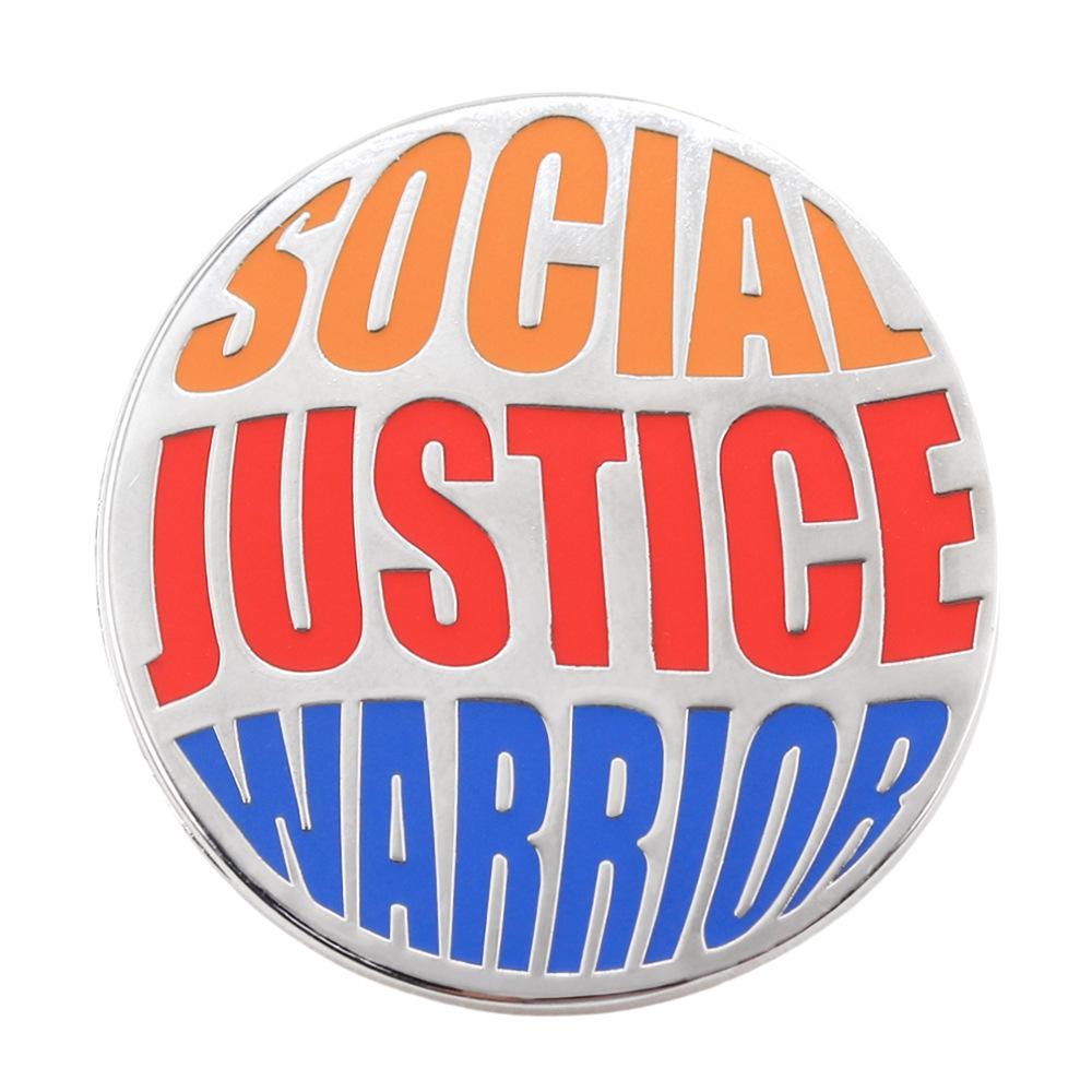 

Multicolor Social Justice Warrior Brooch: Slogan Badge for Backpack or Clothing