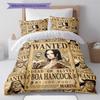 One Piece Poster Pattern Bedding Quilt Set Quilt Cover Pillowcase Home Birthday Gift(1 * Duvet Cover + 2 * Pillowcase, Without Core)
