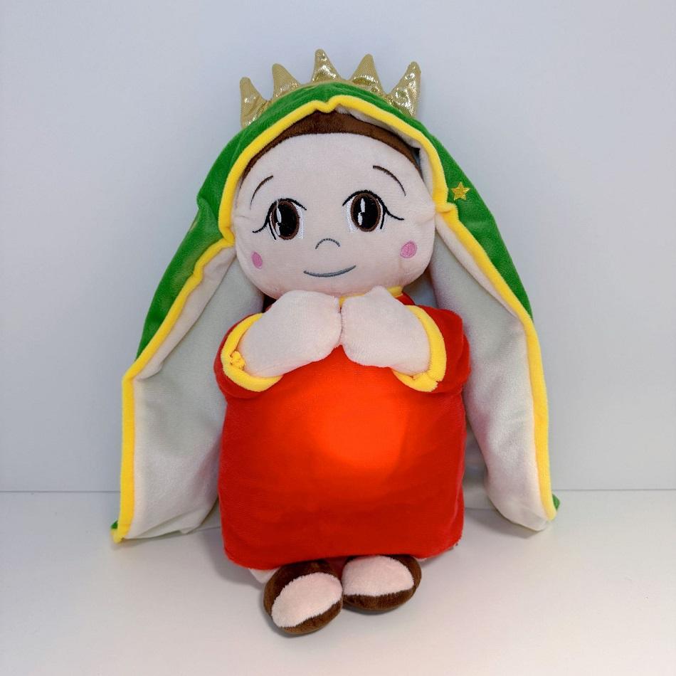 Breathing Jesus Virgin Mary Music Soothing With Light Plush Toy Doll Jesus Plush Toys Comforting Jesus Heart Toy Easter Gifts