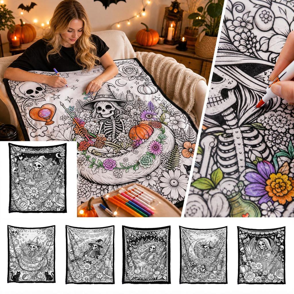 Große Halloween-Mal-Tischdecke, 150 x 127 cm, Party-Aktivität für Kinder und Erwachsene