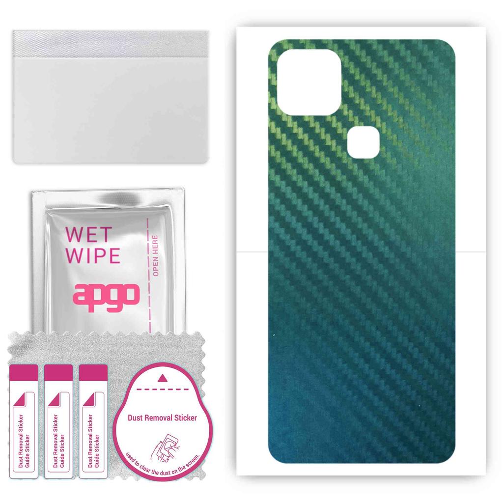 apgo Schutz-Skin-Aufkleber für die Rückseite, kompatibel mit Infinix Hot 10i, Wrap-Folie, Folie, Vinyl - Muster Carbon Chamäleon CAKA1