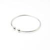 Korean Women's Glossy Silver Bead Bracelet Duo