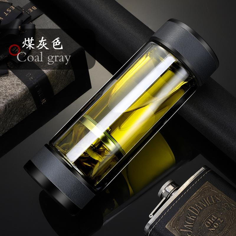 1PC,320ml Glass Tea Cup With Filter,Double Layer High Strength High Borosilicate Glass,Heat Resistant,High-end Gift Water Bottle