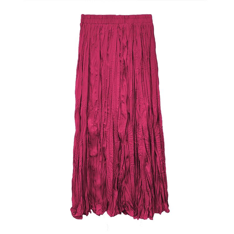 Extended crushed skirt Women's dance long skirt Korean high temperature setting pleated skirt Elegant pleated skirt
