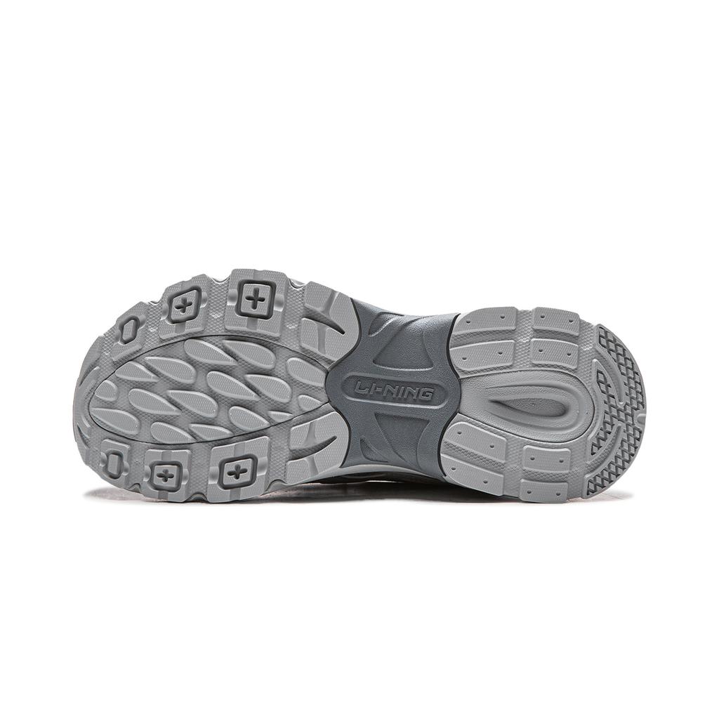 Li Ning Cushioning Slip Resistant Abrasion Resistant Breathable Support Lightweight Low top Casual Shoes Men's Gray AGLW003-4