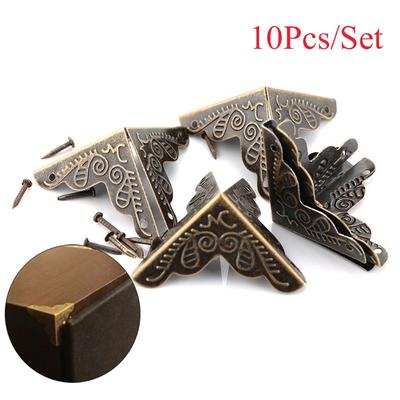 Furniture Hardware Metal Carved Vintage Box Decor Antique Bronze Corner Brackets Corner Protector