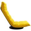 Floor Chair Swivel Yellow Velvet