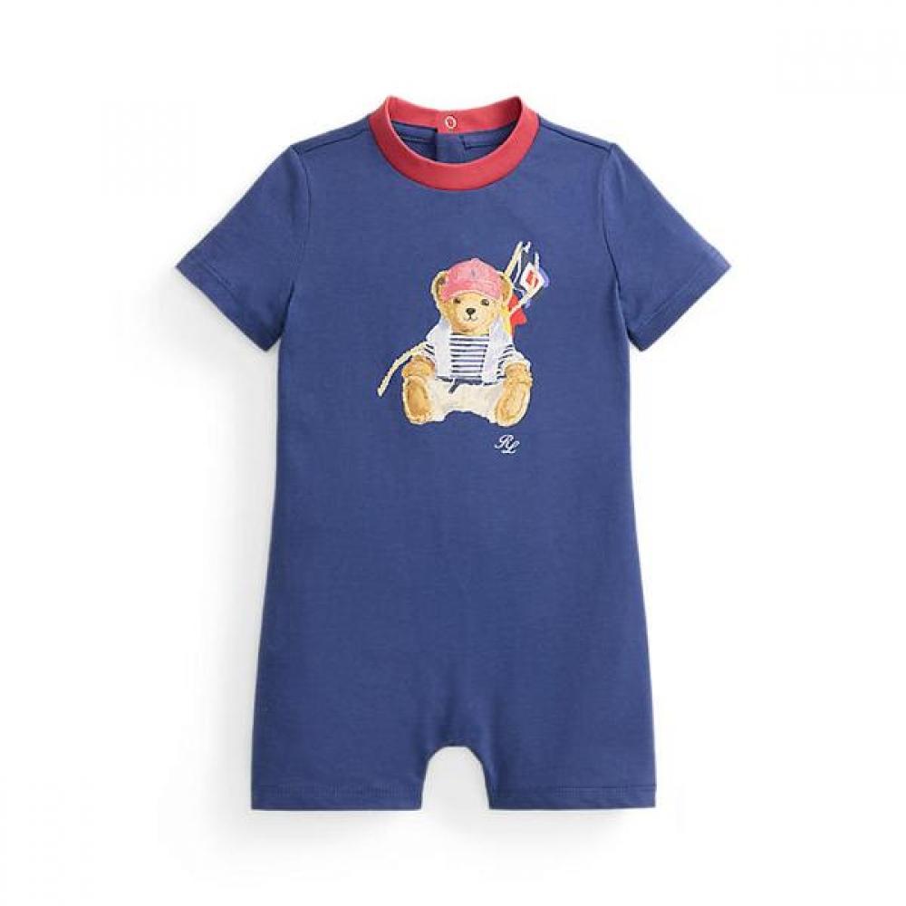 Polo Ralph Lauren Baby Boy Polo Bear Cotton Jersey Shortall 9M
