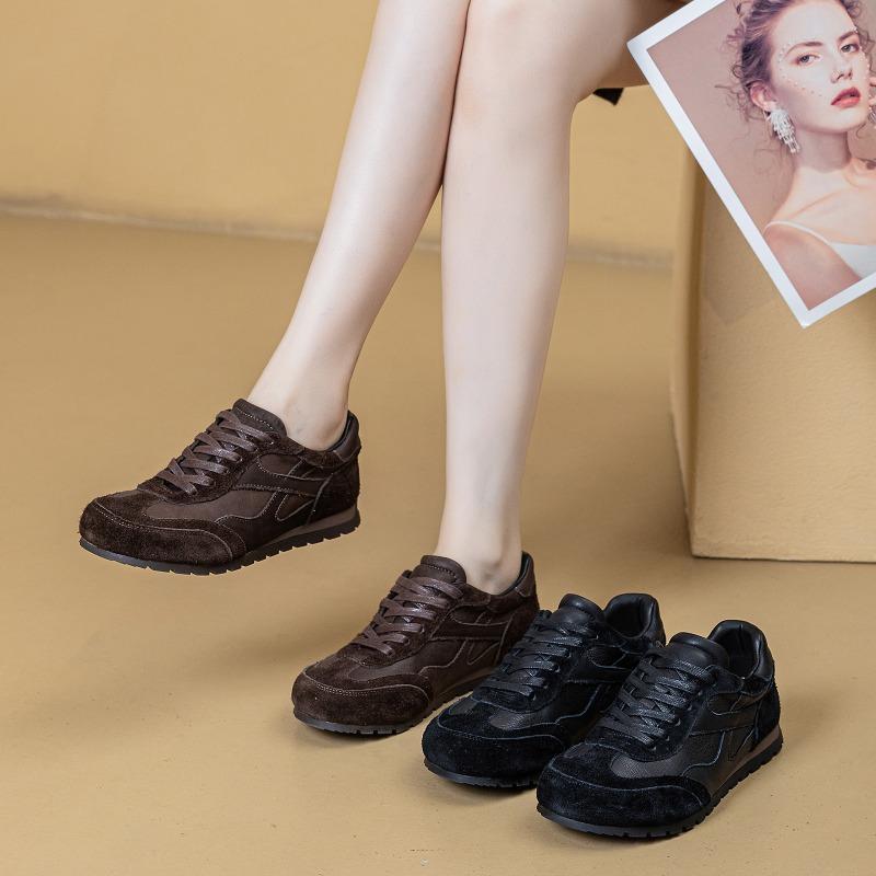 100% Genuine Leather Shoes Women Sneakers Soft Breathable Flat Casual Shoes Brand Ladies Cow Leather Shoes