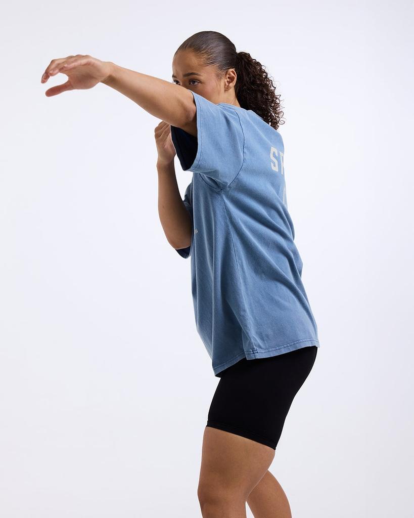BOXRAW Sparring Club Oversized T-Shirt - Women'S W Bxrw-Spclt-W [Washed Baby Blue] (Type C)