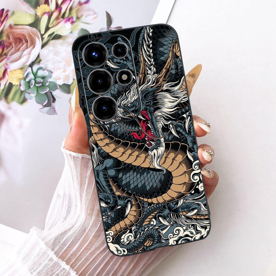 For Itel S26 Ultra Super 26 Ultra Phone Case Cute Cat Dragon Cartoon Design Back Cover Black Soft Silicone Casing S688LN