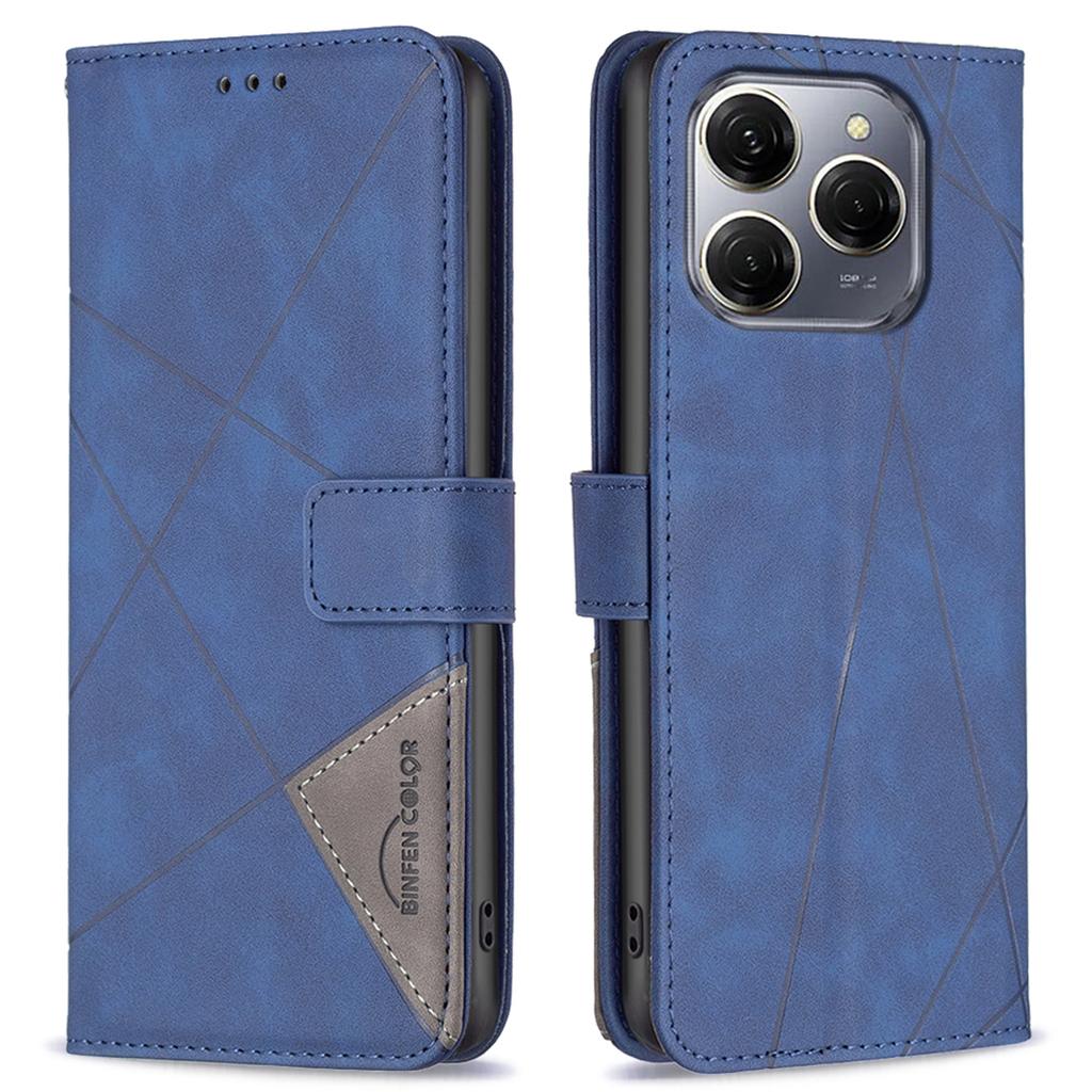 BINFEN COLOR For TECNO Spark 20 Pro 5G Phone Cases Wallet Stand Geometry Imprint Leather Cover