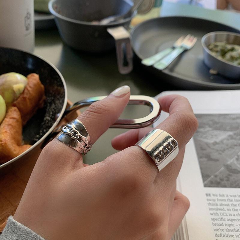 Sterling 925 Gorgeous Silver Ring With Cool Geometric Shape For Trendsetting Women